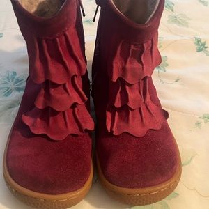 burgundy velvet live&luca ankle boots as they look used but still alive size 10